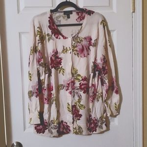 Lands End Floral Cardigan